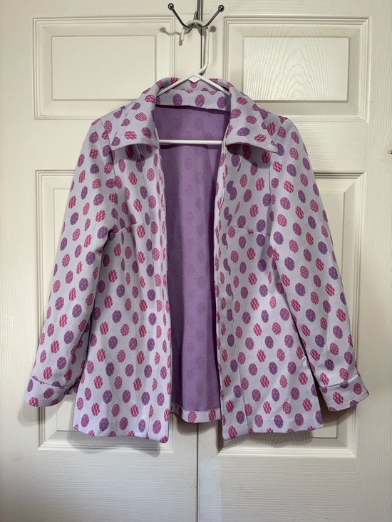 Handmade Jackets & Blazers - Vintage Polka Dot Open-Front Blazer Jacket
